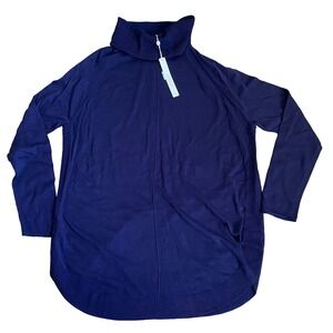 Caslon S Small Nordstrom Navy Ending Wool Blend Soft Turtleneck Tunic Sweater